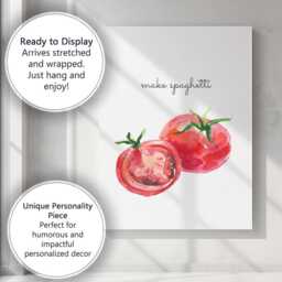 Watercolour Make Spaghetti Tomato Kitchen Quote Canvas Wall Art Print Decor Picture Ready To Hang - thumbnail 3