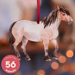 Watercolor Pony Wooden Ornament - Handcrafted Christmas Decoration