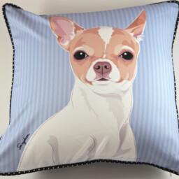 Chihuahua - White/Brown Pillow - thumbnail 2
