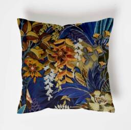 Midnight Floral Velvet Cushion Luxury Navy Blue Scatter Cushion