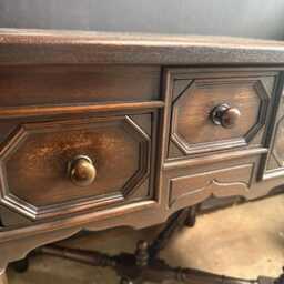 Antique Style Jaycee Furniture Oak Side Table Occasional Console - thumbnail 2