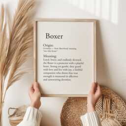 Boxer Dog Gift - Definition Print Lover Wall Art Minimal Typography Owner Fine UK Printed - thumbnail 1
