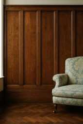 Hardwood Solid Wall Period Panelling With Antique Wax Finish - Look Arts & Crafts Handmade - thumbnail 1