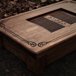 Tea & Coffee Table 80 50 16cm/42cm Chinese Gongfu - Gong Fu Ceremony, Natural Wood - thumbnail 2