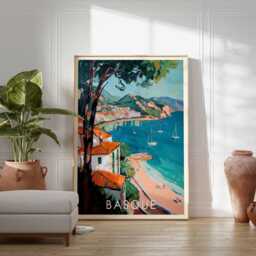 Basque Country Coastal Art Print Northern Spain Travel Poster - thumbnail 2