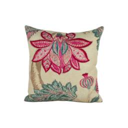 Zoffany - Kalamkari Indigo/Red Romantically Flamboyant Floral Cushion Cover Handmade Throw Pillow Designer Home Decor - thumbnail 2