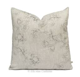 Cabbages & Roses Natural Meggernie Black Designer Linen Cushion Pillow Cover - thumbnail 1