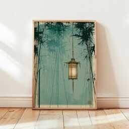 Japanese Lantern Poster, Bamboo Wall Art, Zen Print - thumbnail 4