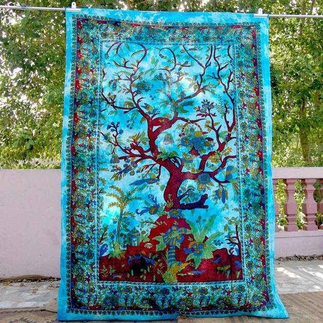 Indian Tapestry Hippy Mandala Wall Hanging Twin Size Bedsheet Urban Style Best Gift Tree Of Life Tie Dye Tapestries - image 1