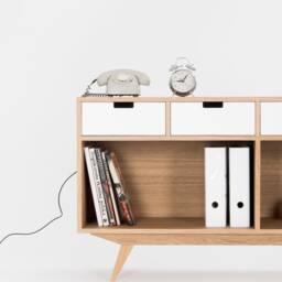 Kuub - Wooden Filing Cabinet With 4 White Drawers Ideal For Organized Office Storage - thumbnail 3