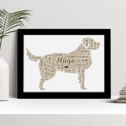 Personalised Golden Retriever Word Art Print, Custom Wall Framed Picture Gift Nl - thumbnail 2