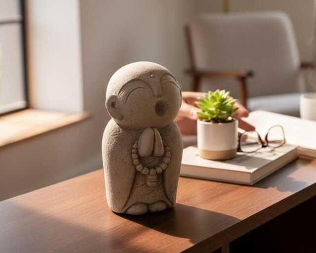 Jizo Buddha 9 Inch/22 cm, Sculpture, Room Decor, House Garden Birthday Gift - image 1