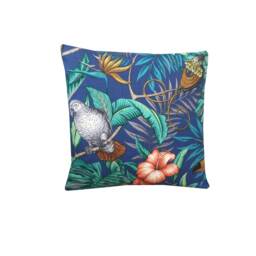 Double Sided Rainforest Animals Throw Pillow Cover Marine Blue Botanical Cushion - thumbnail 2