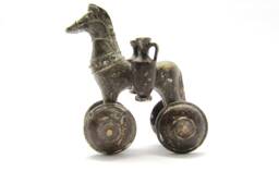 Terracotta Greek Trojan Horse , Museum Quality Art Ancient Toy - thumbnail 1