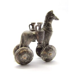 Terracotta Greek Trojan Horse , Museum Quality Art Ancient Toy - thumbnail 2