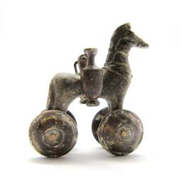 Terracotta Greek Trojan Horse , Museum Quality Art Ancient Toy - thumbnail 3