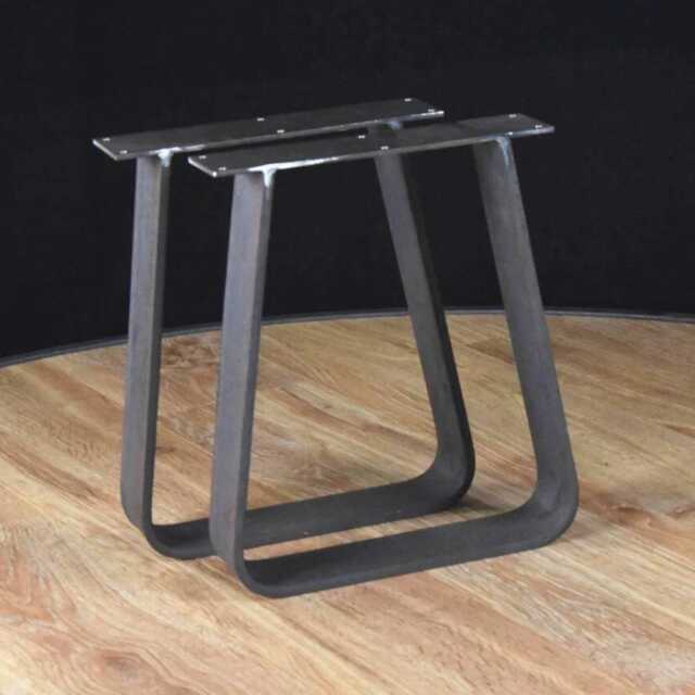 Bent Trapezoid Table Legs, Steel Bench Curved Metal Desk Gold Dining Coffee Legs - image 1