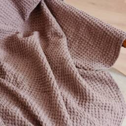Linen Cotton Waffle Blanket Breathable Bedding Throw - 53x81 Inches - thumbnail 3