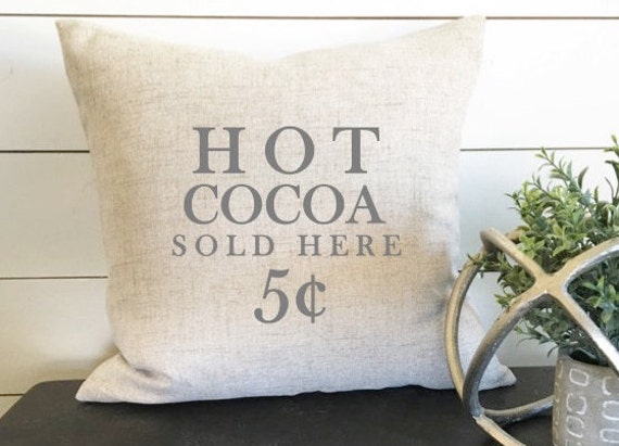 Hot Cocoa Sold Here Christmas Pillow 18 X ///Holiday/ Throw Accent Gift - image 1