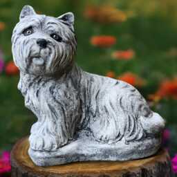 Sitting Yorkie Statue Concrete Yorkshire Terrier Figurine Outdoor Pet Memorial Stone Dog For Garden Decor Sculpture Puppy Lover Gift - thumbnail 1