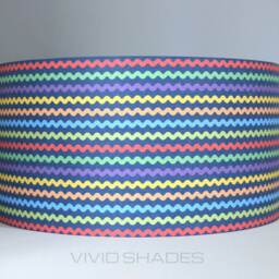 Fabric Lampshade 40cm Rainbow Stripe, Handmade By Vivid Shades, Retro Stylish Geometric Shade Unique Funky & Bright Nursery Kids Adults - thumbnail 2