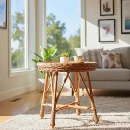Wicker Table, Children's Toddler's Kids' Playroom Furniture, Kids Room Decor - thumbnail 3