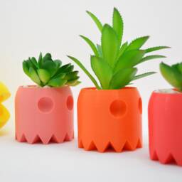 Pac-Man Pots For Succulents Or Cacti - 3D Printed - thumbnail 2