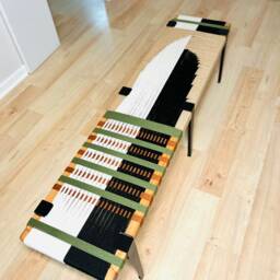 Hand-Woven Entryway Bench Mcm Style End Of Bed & Mudroom Seating - Custom-Made, Multiple Sizes - thumbnail 3
