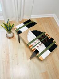 Hand-Woven Entryway Bench Mcm Style End Of Bed & Mudroom Seating - Custom-Made, Multiple Sizes - thumbnail 1