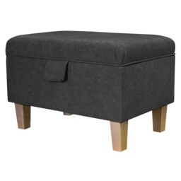 Handmade Grey Storage Ottoman - Luxury Upholstery Fabric Bespoke British Made - thumbnail 1