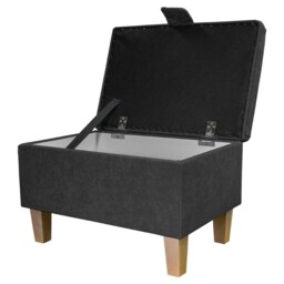 Handmade Grey Storage Ottoman - Luxury Upholstery Fabric Bespoke British Made - thumbnail 2