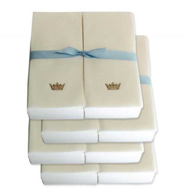 Nature's Linen Disposable Guest Hand Towels Wrapped With A Ribbon - Embossed Crown - image 1