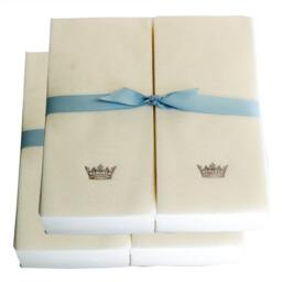 Nature's Linen Disposable Guest Hand Towels Wrapped With A Ribbon - Embossed Crown - thumbnail 2