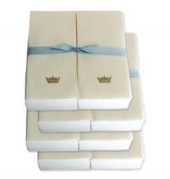 Nature's Linen Disposable Guest Hand Towels Wrapped With A Ribbon - Embossed Crown - thumbnail 1