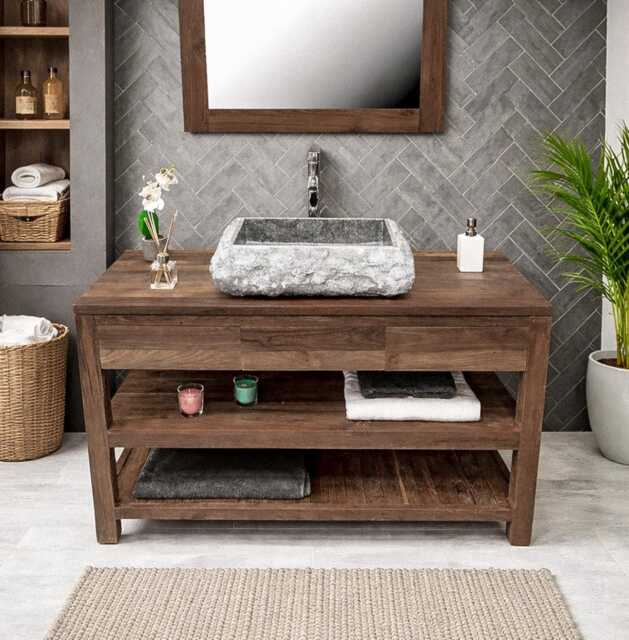 "Wood Vanity Unit - The " - image 1