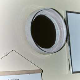 Round Ceramic Mirror Frame - White Black Speckled - thumbnail 2