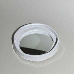 Round Ceramic Mirror Frame - White Black Speckled - thumbnail 3