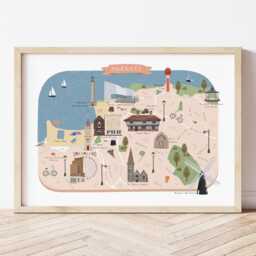 Margate Map, Illustrated Map Of Margate, Poster, Print, Art, Illustration, Gift, Travel - thumbnail 1