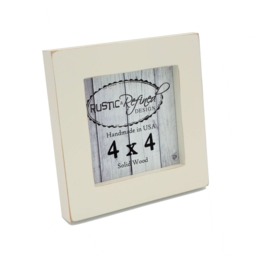 Handmade Off White Alder Wood 4x4 Picture Frame - thumbnail 2