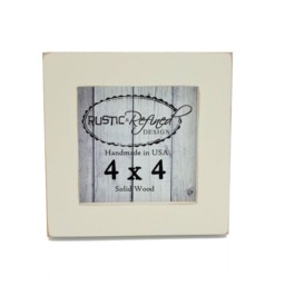 Handmade Off White Alder Wood 4x4 Picture Frame - thumbnail 3