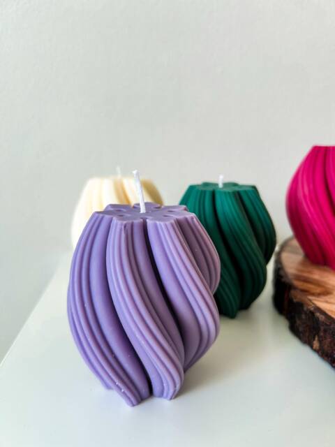 Large Swirl Soy Wax Candle Modern Home Decor - image 1
