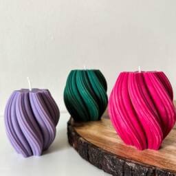 Large Swirl Soy Wax Candle Modern Home Decor - thumbnail 2