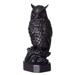 Decorative Stone Statue Figurine Owl 4'' - 10 cm Black - thumbnail 3