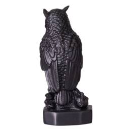 Decorative Stone Statue Figurine Owl 4'' - 10 cm Black - thumbnail 2
