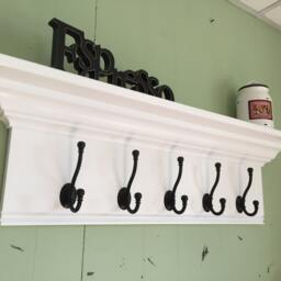 Pine Coat Rack With Shelf Wall Mounted Hanging Decor - thumbnail 3