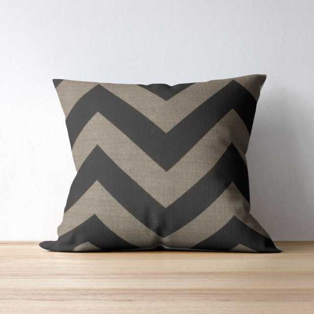 Pillow Cover - Premier Prints Zippy Denton Black Gray - Chevron Home Decor Throw Pillows - image 1