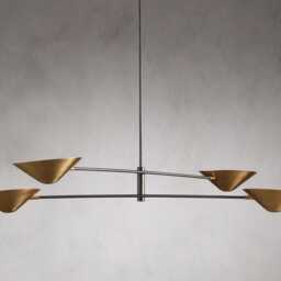 1950's Mid Century 4 Light Modern Raw Brass Pendant Sputnik Chandelier Light Chandelier Kingdomslightltd - thumbnail 3