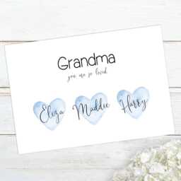 Personalised Nanny Grankids As Hearts Family Print, Birthday Gift, Custom Wall Art Framed Picture, Present For Gran, Nan - thumbnail 3