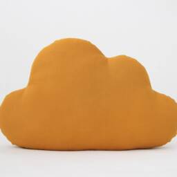 Mustard Cloud Pillow For Nursery Decor, Baby Cushion Shower Gift Newborn Infant Gender Neutral Throw Kids Room Children Bed Teepee Sky - thumbnail 3