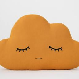 Mustard Cloud Pillow For Nursery Decor, Baby Cushion Shower Gift Newborn Infant Gender Neutral Throw Kids Room Children Bed Teepee Sky - thumbnail 2